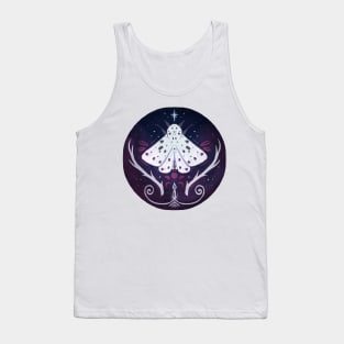 Graphic Purple Moth with Moon Sketch Artwork 02 Tank Top